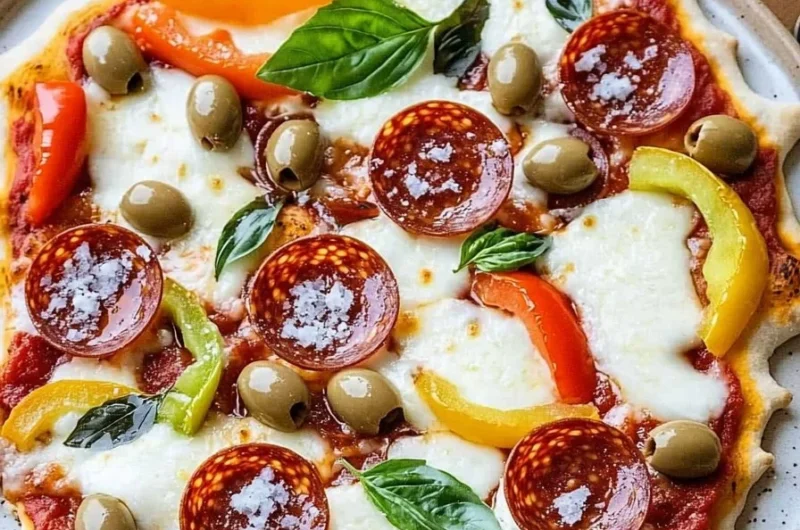 Festive Christmas Tree Pizza with colorful toppings for holiday gatherings