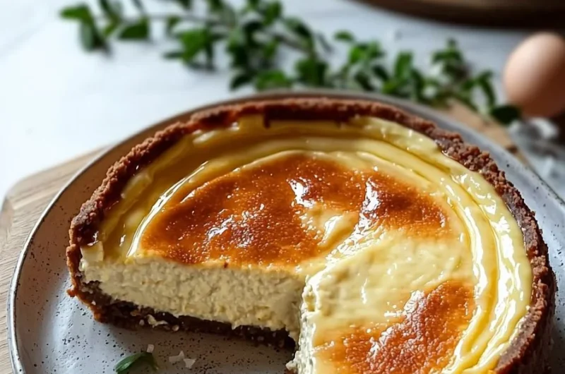 Cozy Creamy Basque Cheesecake with caramelized top and creamy filling