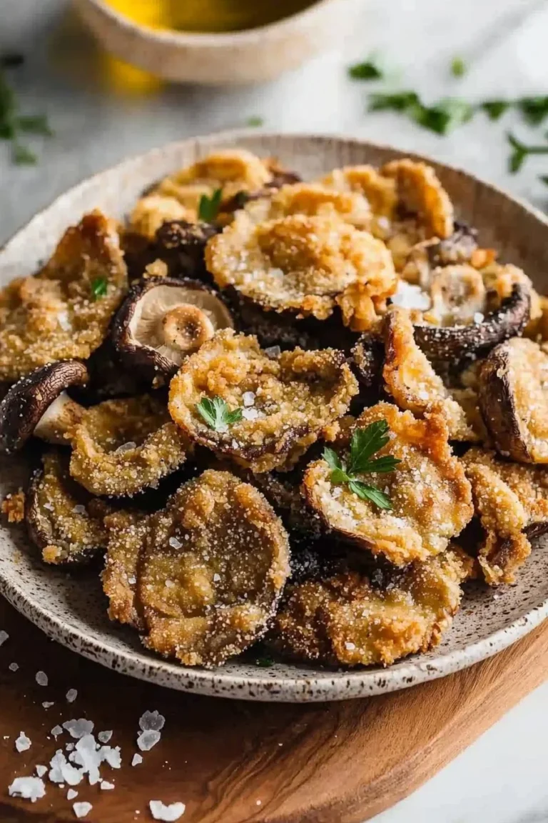 Deliciously crispy fried mushrooms served in a cozy setting