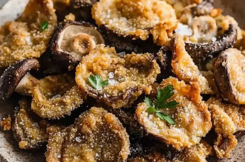 Deliciously crispy fried mushrooms served in a cozy setting