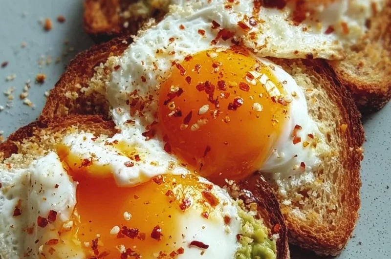 Cozy Panko Poached Eggs with crispy panko crust and herbs on a plate.