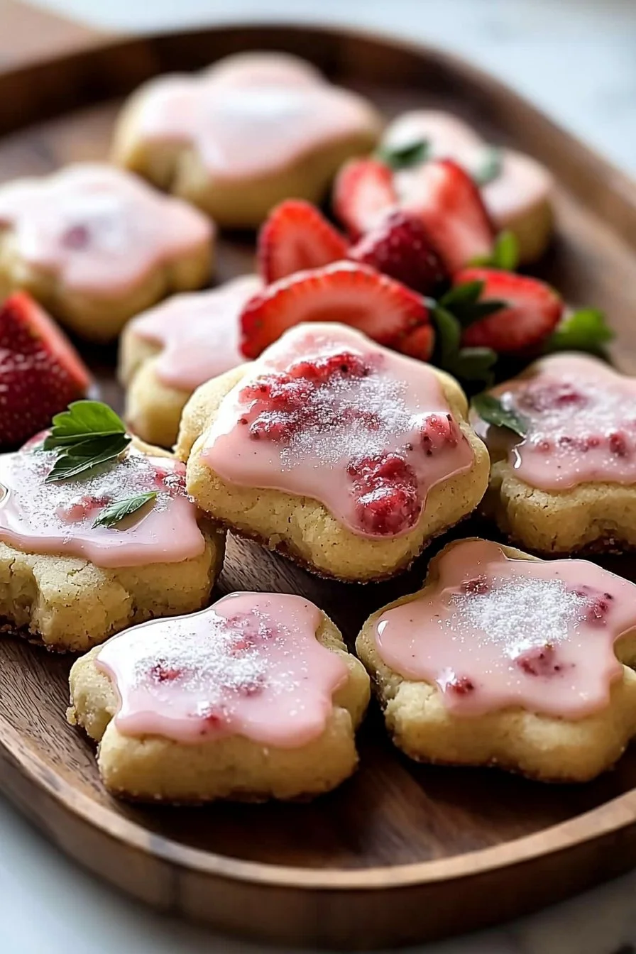 Cozy Strawberry Shortbread Cookies