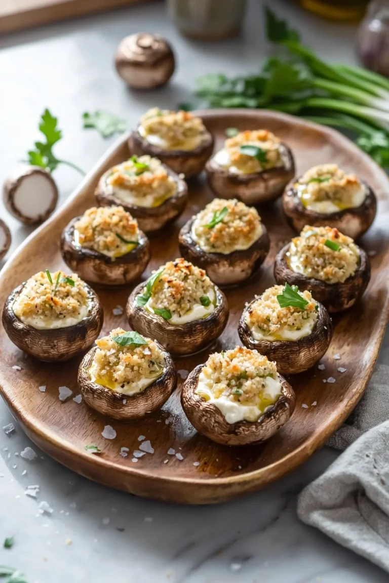 Cream cheese stuffed mushrooms, a delicious appetizer recipe