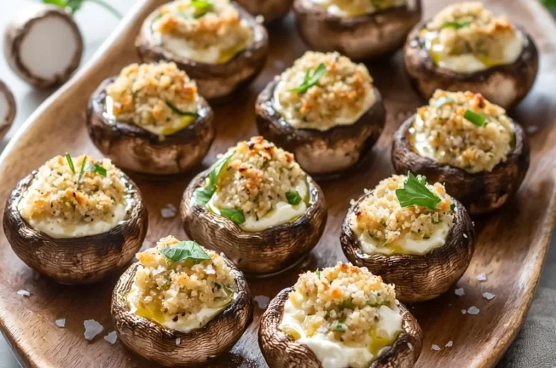 Cream cheese stuffed mushrooms, a delicious appetizer recipe