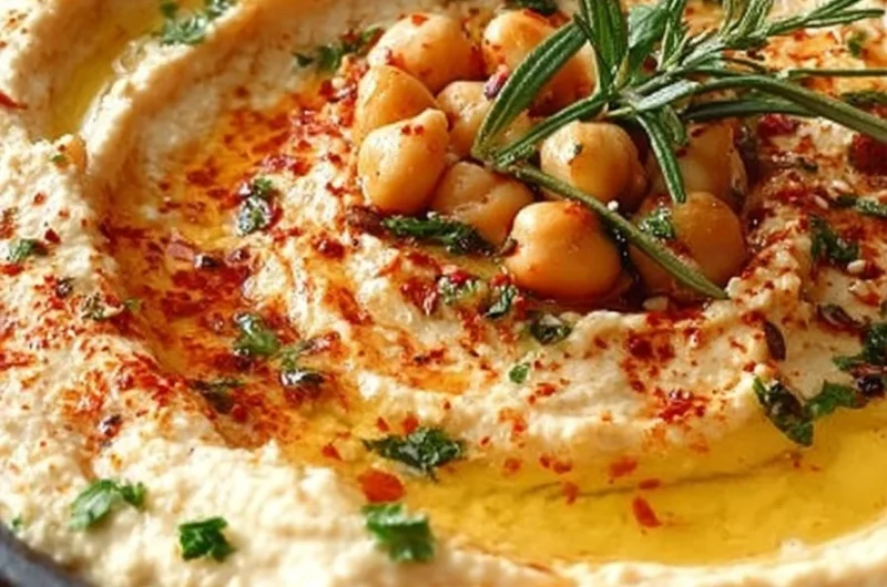 Creamy homemade hummus served with fresh veggies and pita bread
