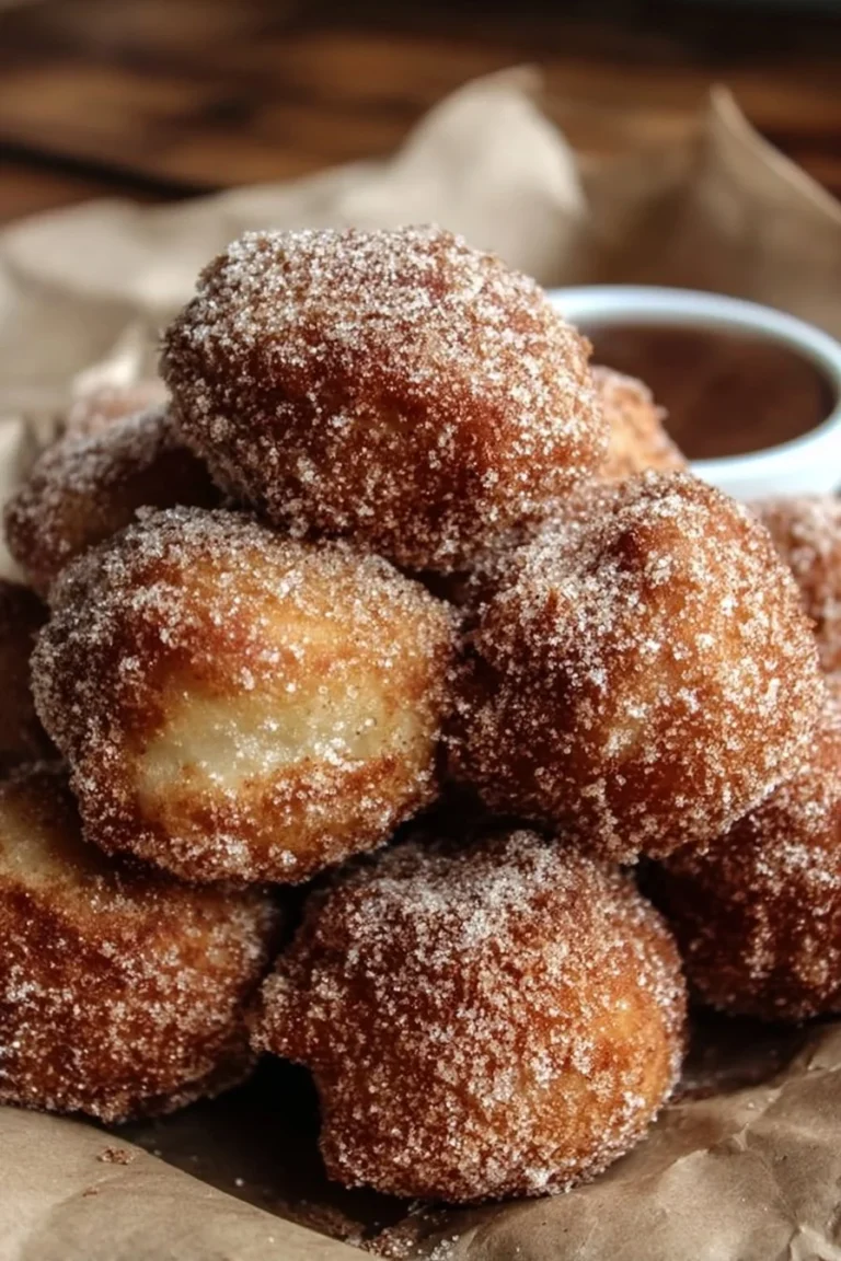 Crispy churro donut bites dusted with cinnamon and sugar.