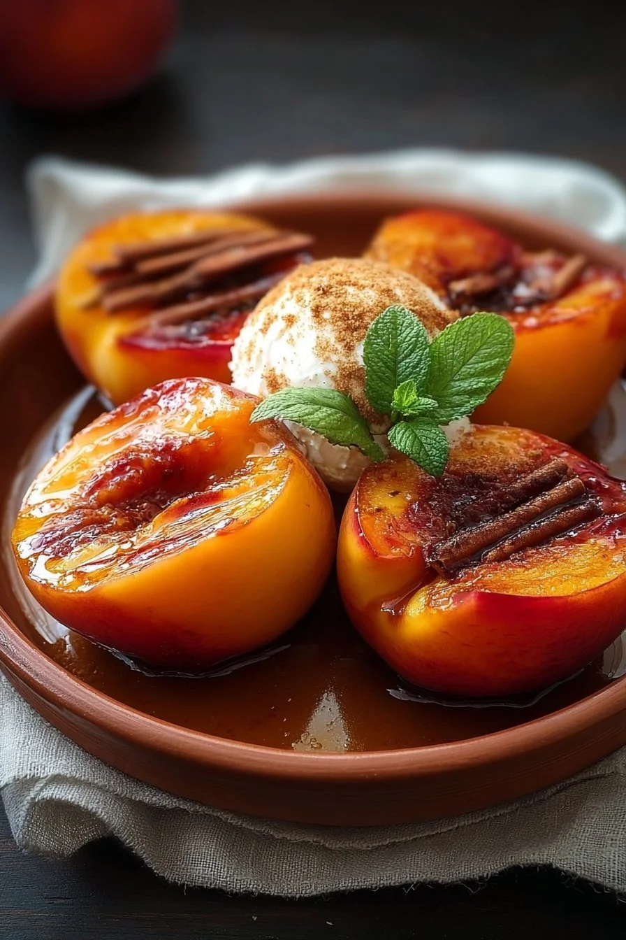 Delicious Baked Peaches with Brown Sugar & Cinnamon