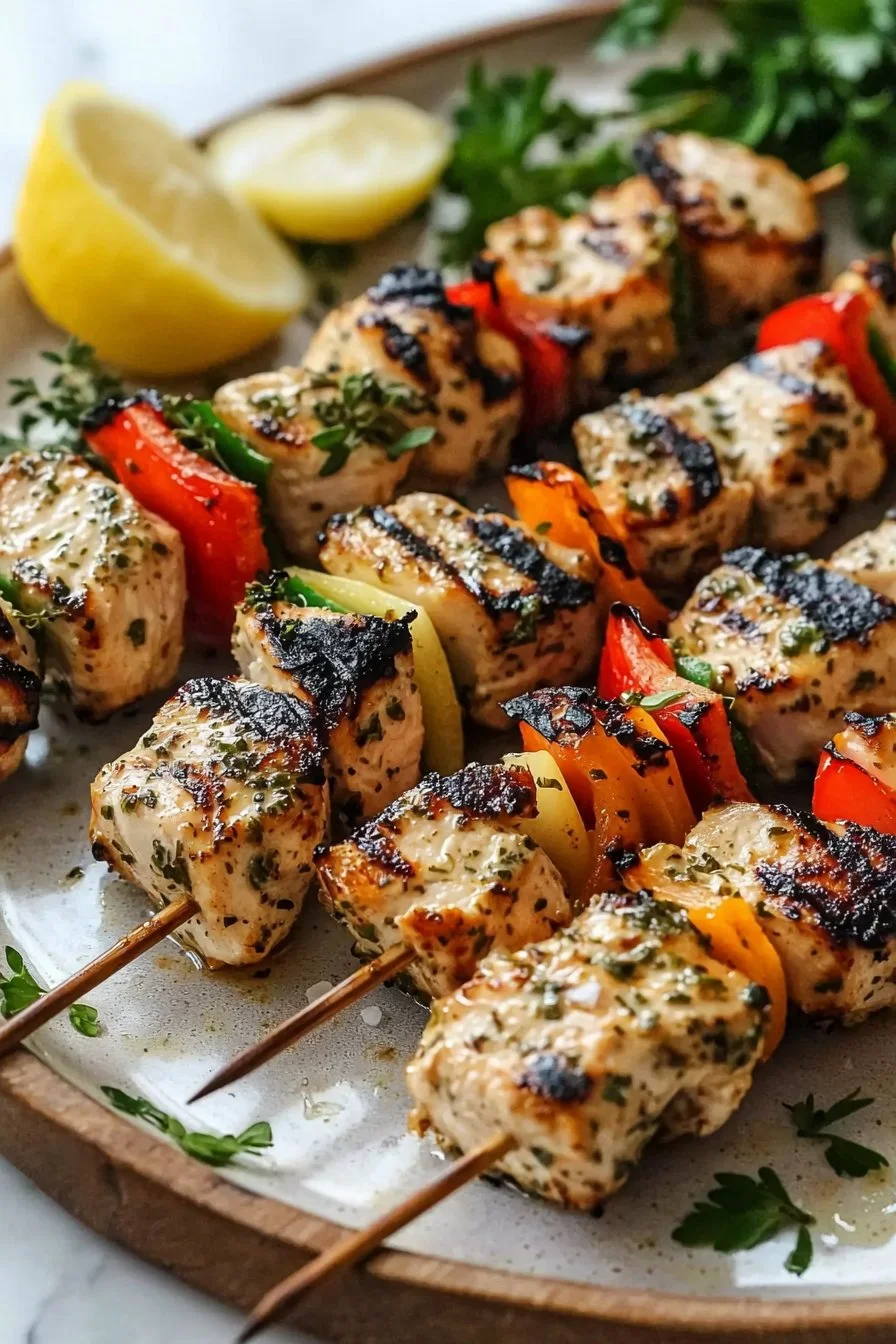 Easy Greek Marinated Chicken Kabobs