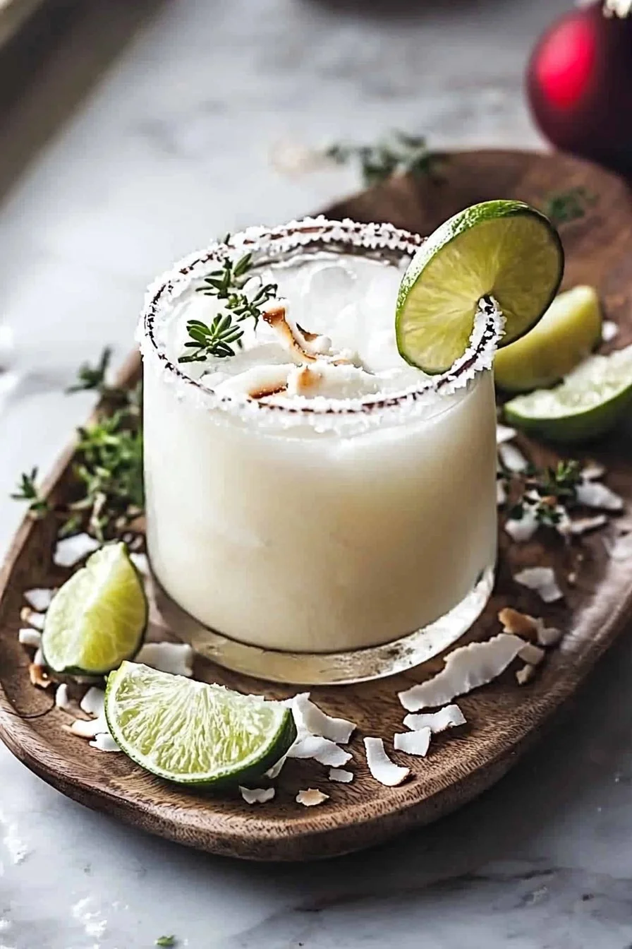 Easy White Christmas Margarita Cocktail