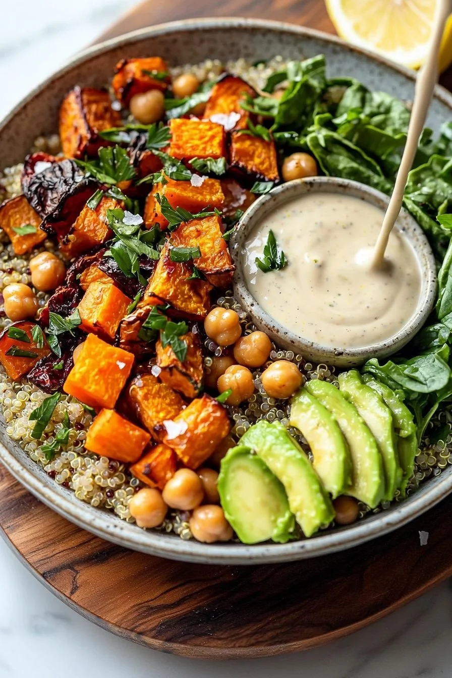 Harvest Quinoa Bowl with Creamy Tahini Dressing
