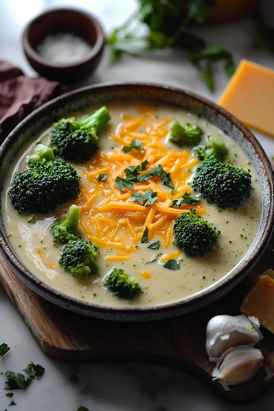 High Protein Broccoli Cheddar Soup