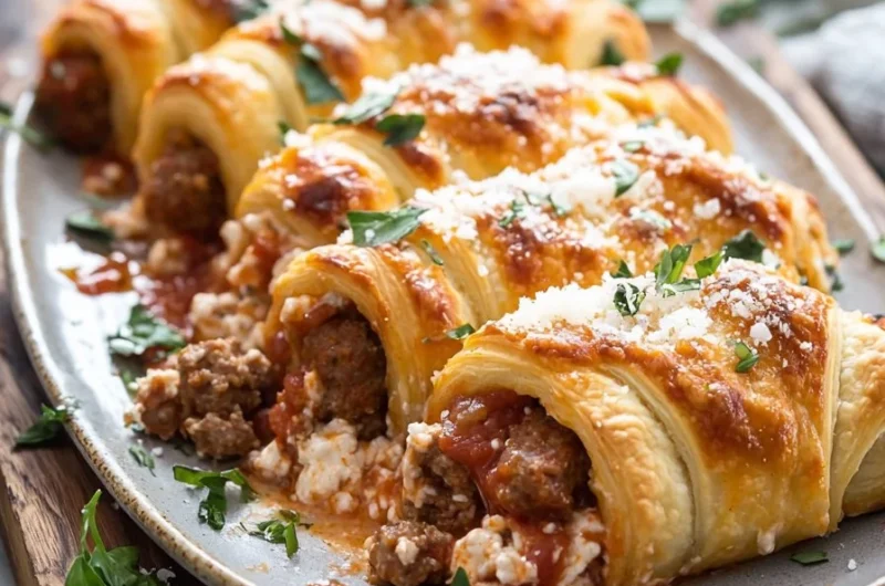 Italian Crescent Casserole with layers of flavors and ingredients.