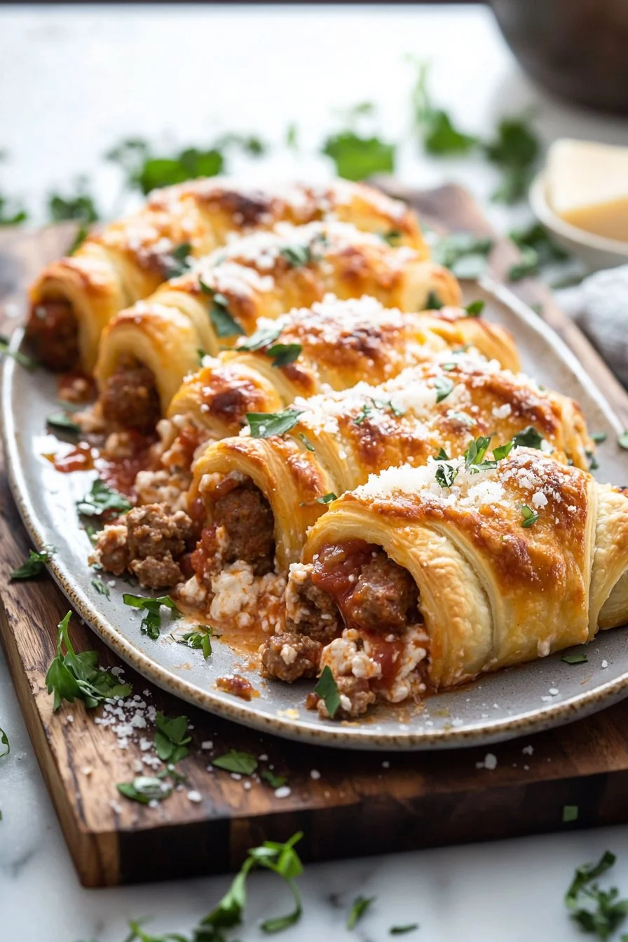 Italian Crescent Casserole with layers of flavors and ingredients.