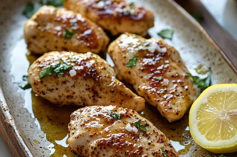 Deliciously seasoned lemon pepper chicken served with fresh herbs.