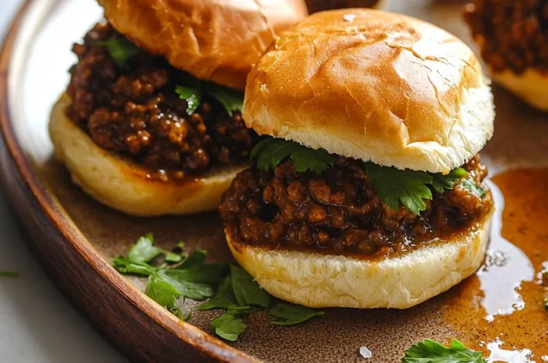 Maid-Rite Sliders with savory loose meat and soft buns ready to be enjoyed.