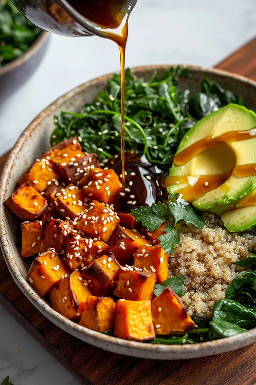 Miso Glazed Sweet Potato Buddha Bowl