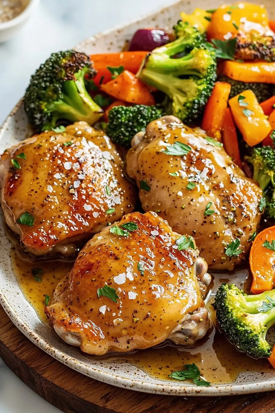 Sheet Pan Honey Dijon Chicken with Veggies