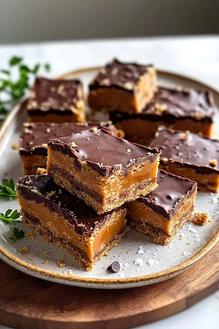 Tasty Biscoff Millionaires Shortbread Chocolate Caramel Bars