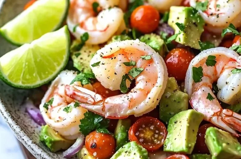 Delicious shrimp avocado salad with fresh ingredients and vibrant colors