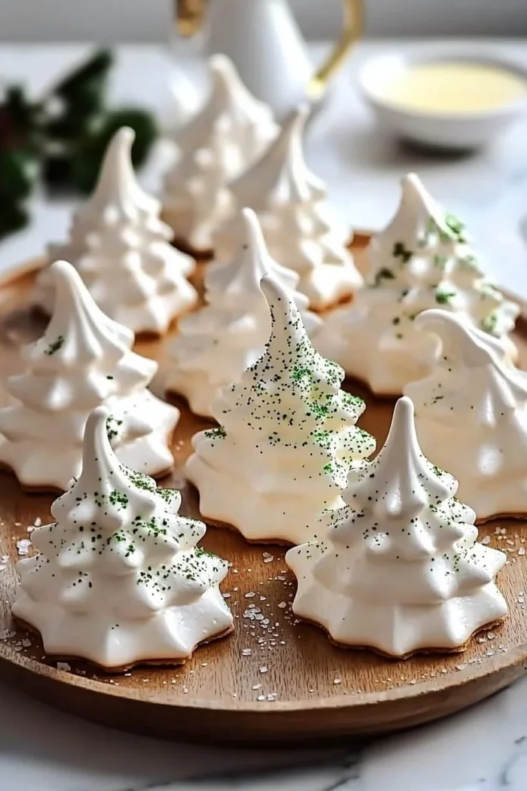 Festive Tasty Tree Meringue Cookies for Christmas celebration