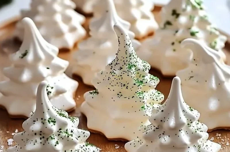 Festive Tasty Tree Meringue Cookies for Christmas celebration