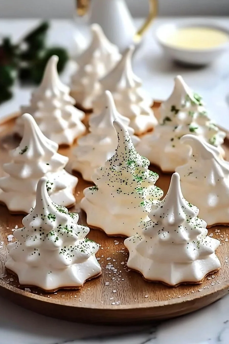 Tasty Tree Meringue Cookies for Christmas