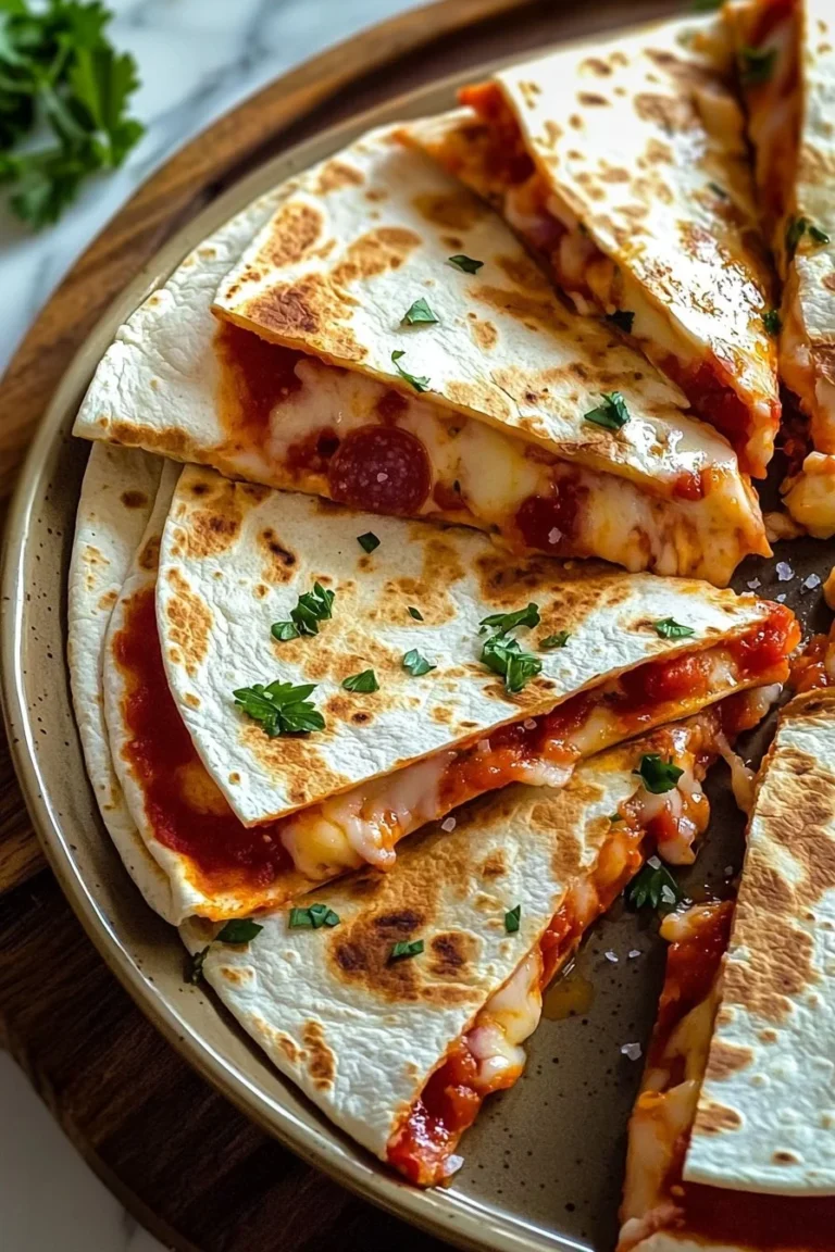 Delicious 5-ingredient pizza quesadillas on a plate