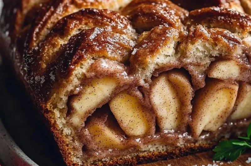 Homemade Apple Cinnamon Babka bread with a cinnamon apple filling