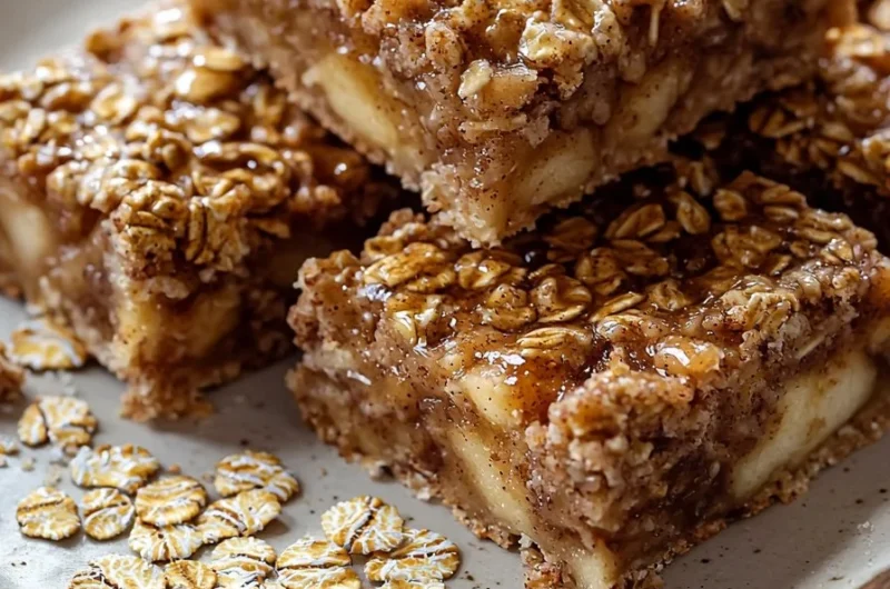 Apple Cinnamon Oatmeal Bars delicious homemade snack recipe