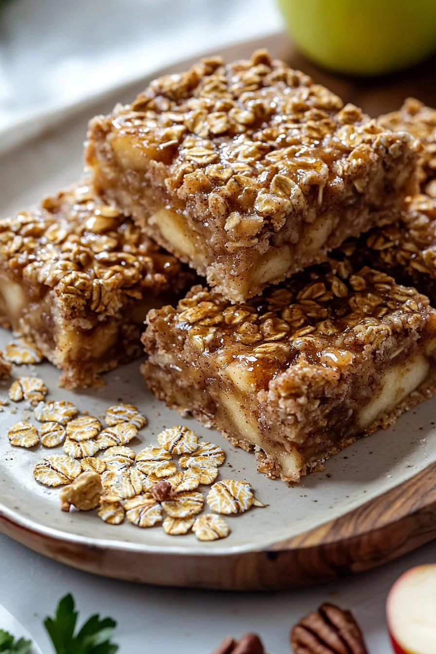 Apple Cinnamon Oatmeal Bars delicious homemade snack recipe