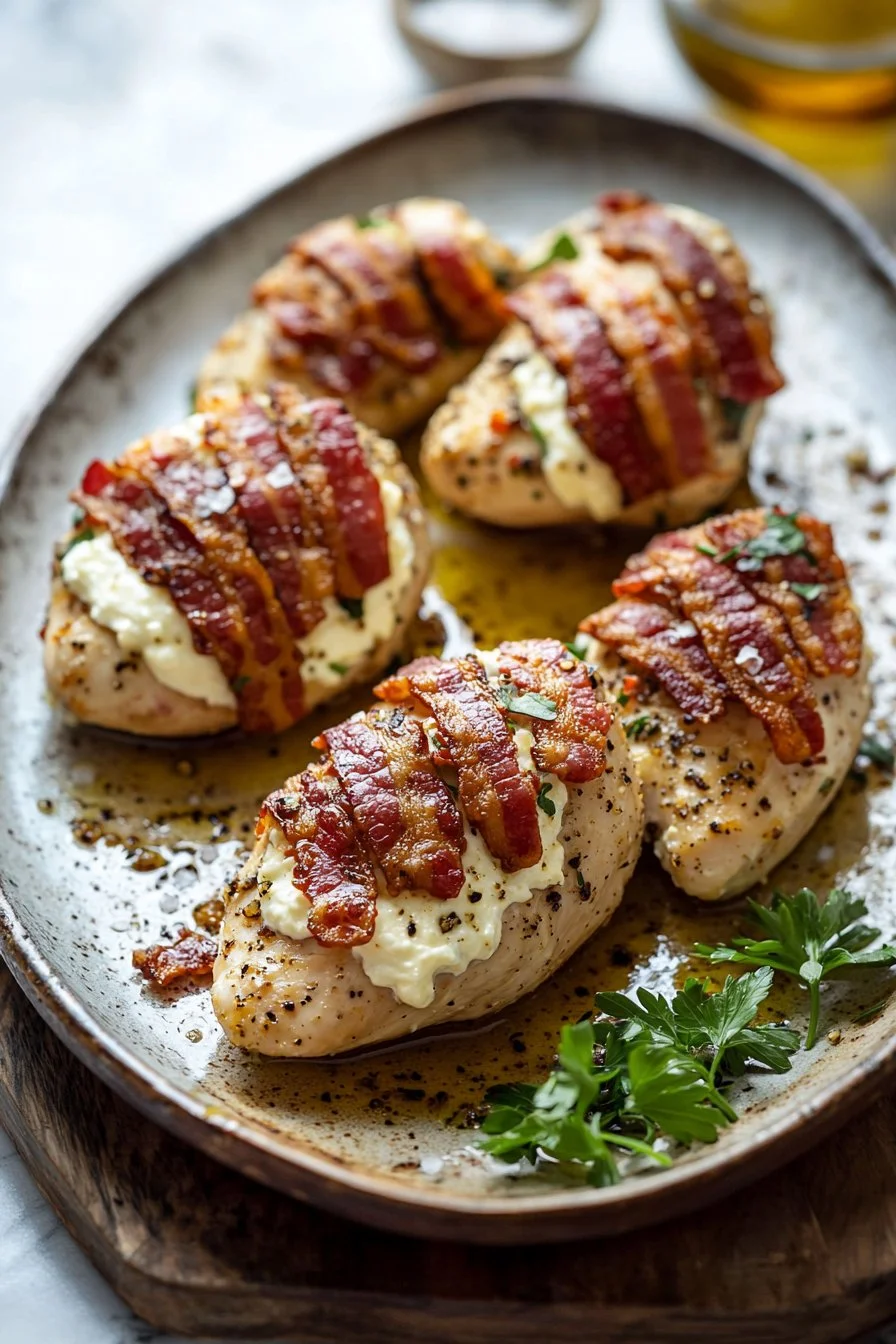 Bacon and Cream Cheese Stuffed Chicken Breast