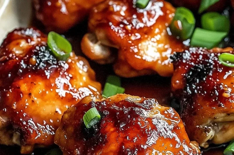 Baked Huli Huli Chicken served with pineapple and herbs