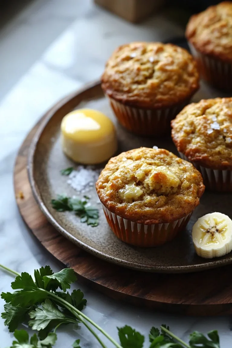 Freshly baked Banana Bread Muffins on a cooling rack