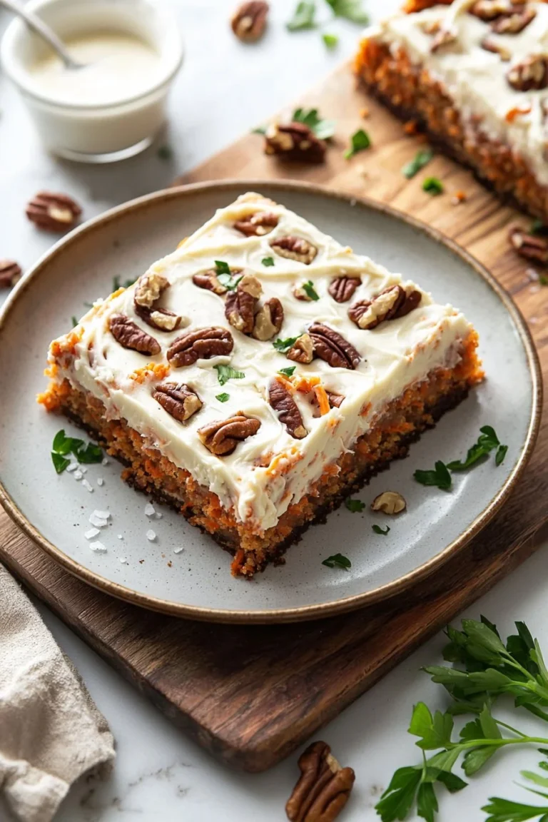 Delicious homemade carrot cake bars with cream cheese frosting