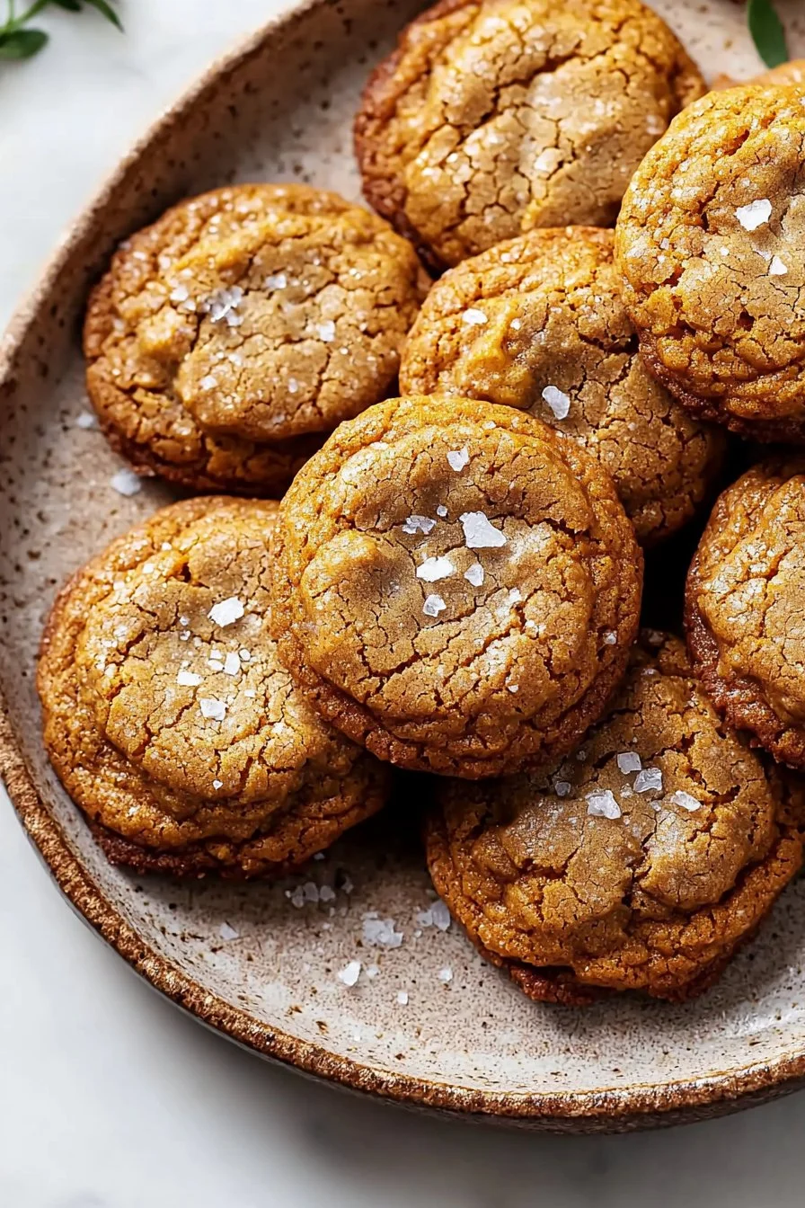 Chai spiced pumpkin cookies baked fresh, showcasing a soft and chewy texture.