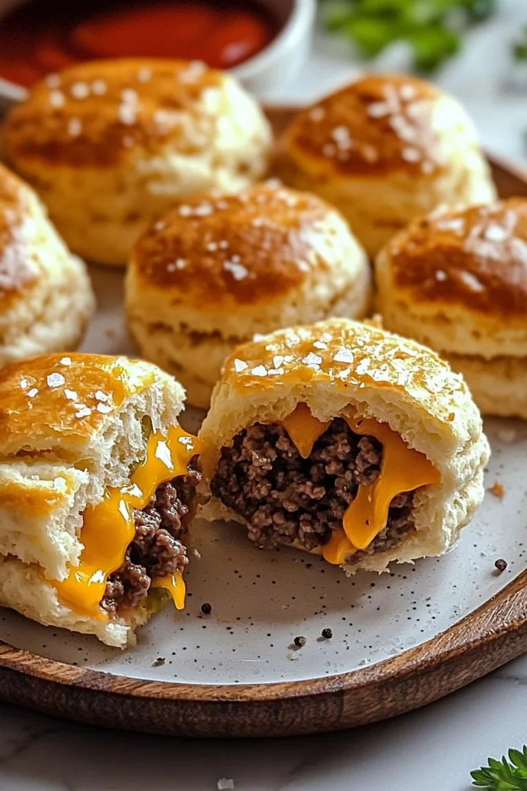 Cheeseburger Bomb Bites served on a white platter with toppings