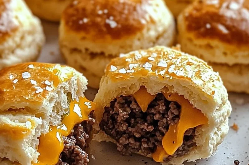Cheeseburger Bomb Bites served on a white platter with toppings