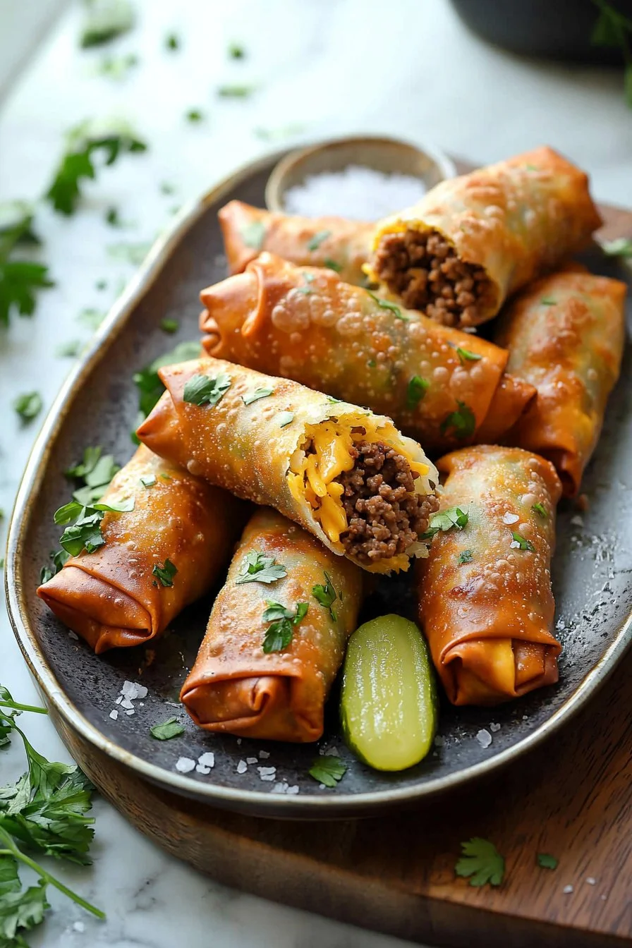 Cheeseburger Egg Rolls