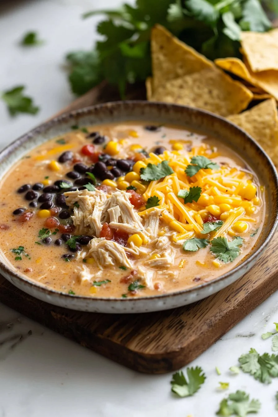 Cheesy Southwestern Chicken Tortilla Soup