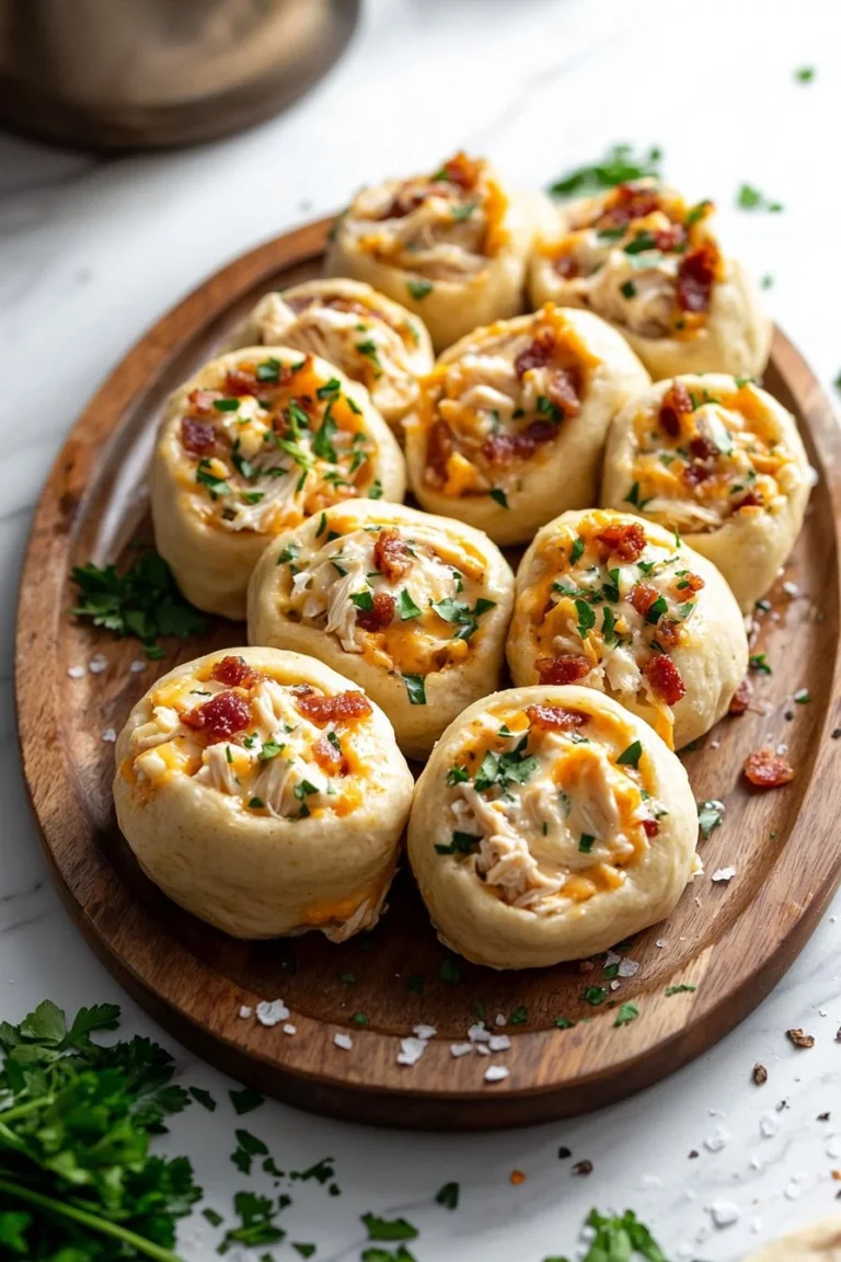 Delicious Chicken Bacon Ranch Pull Apart Rolls ready to serve.