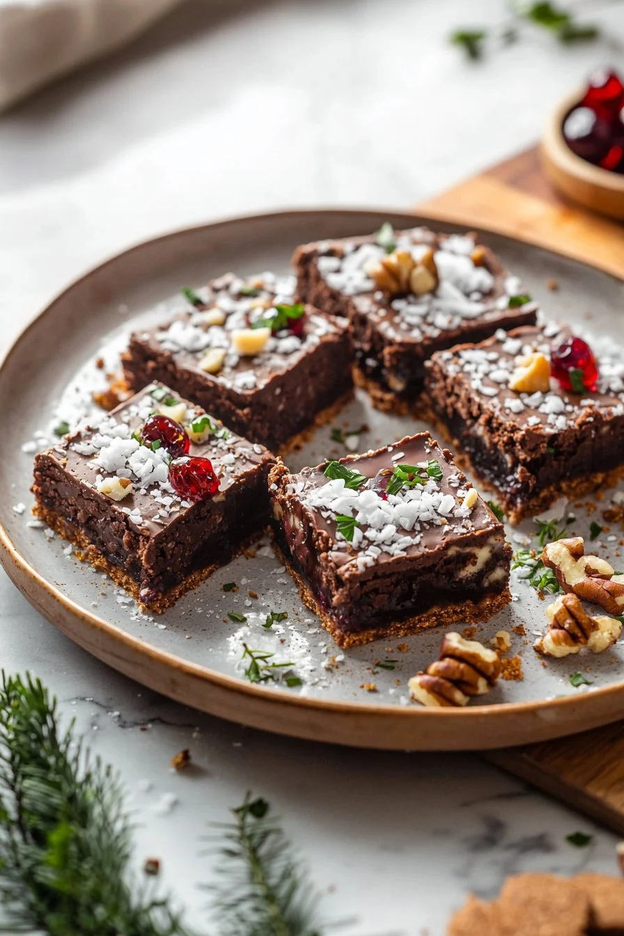 Delicious Christmas Jewel Squares dessert on a festive table