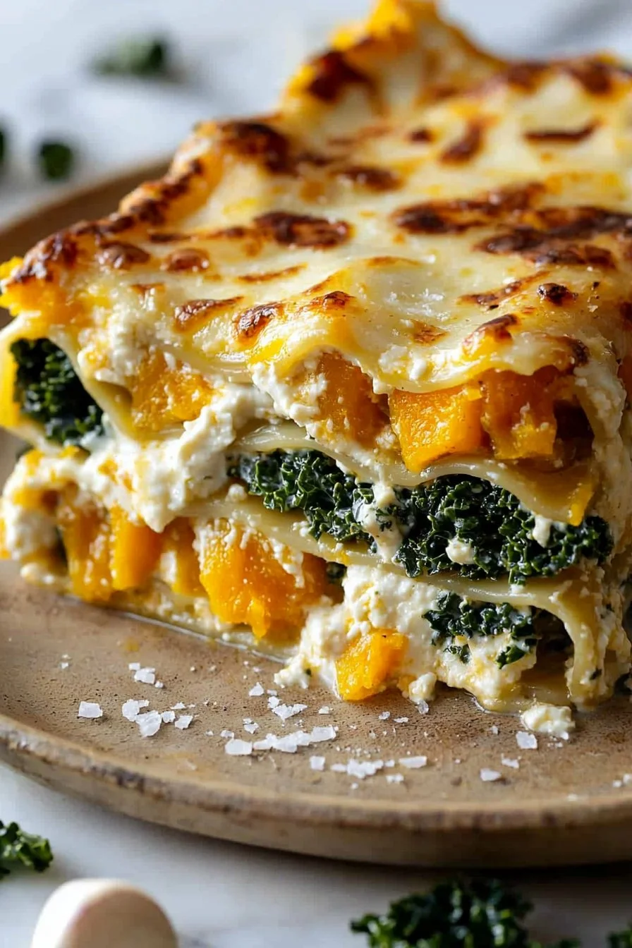 Creamy Butternut Squash and Kale Lasagna