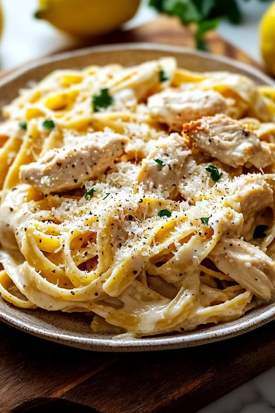 Creamy Lemon Garlic Chicken Pasta