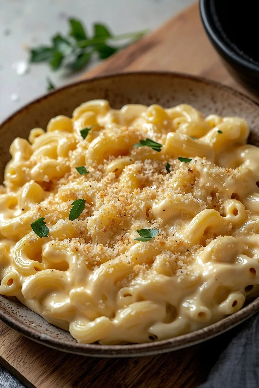 Creamy upgraded mac and cheese with a rich and cheesy flavor