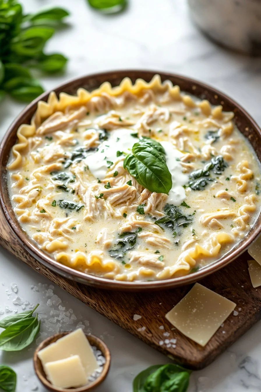 Creamy White Lasagna Soup