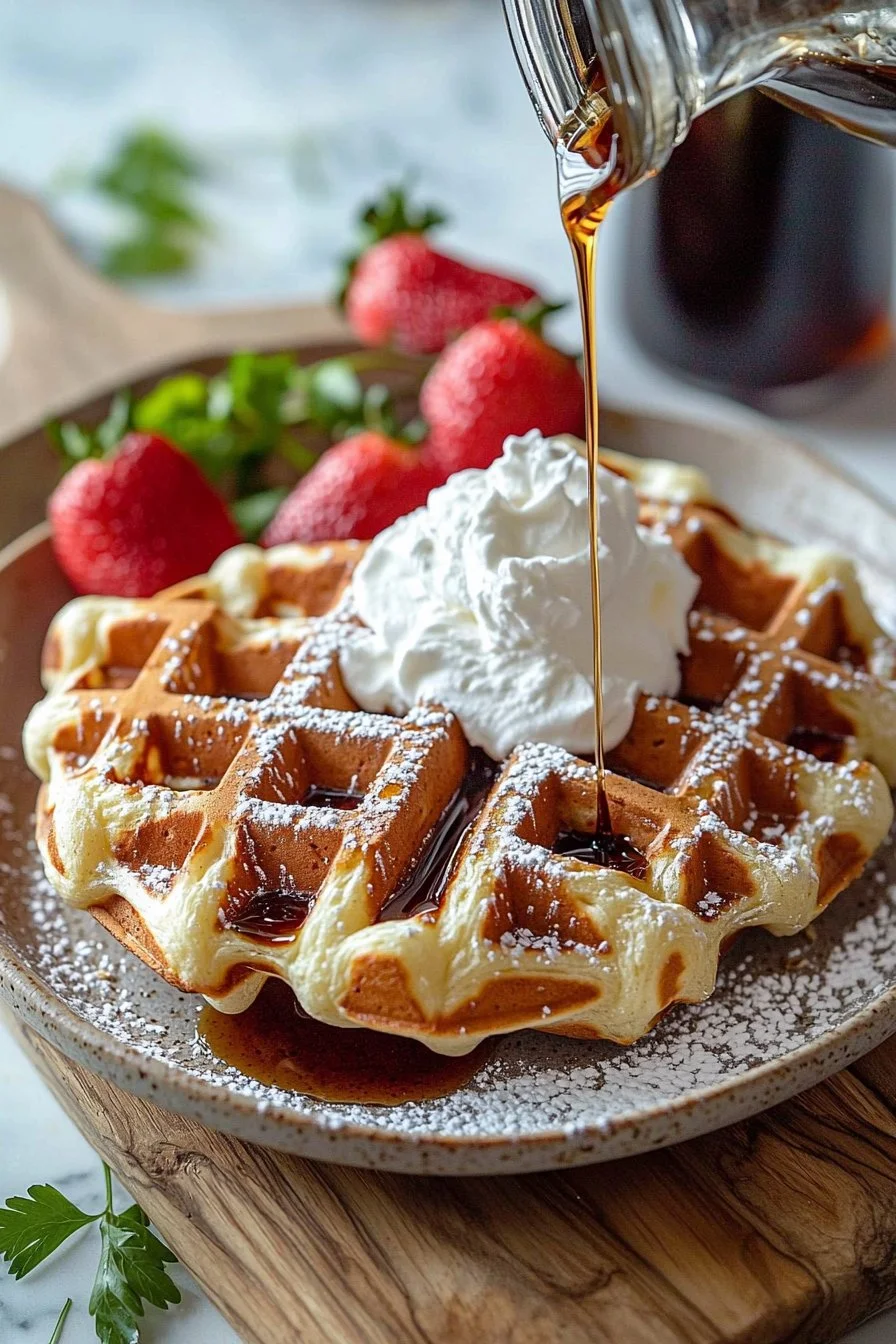 Delicious homemade croffle made with croissants and a waffle maker