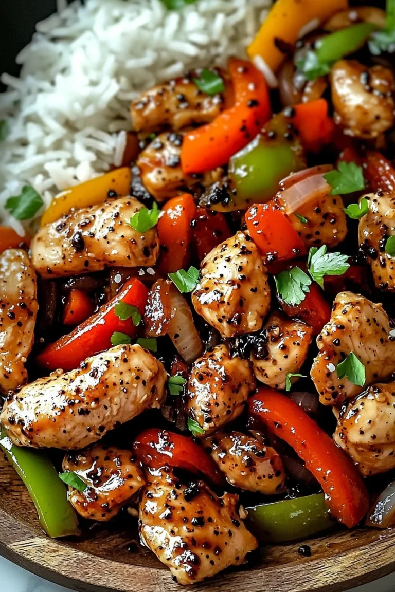 Delicious one-pan black pepper chicken cooked with fresh vegetables