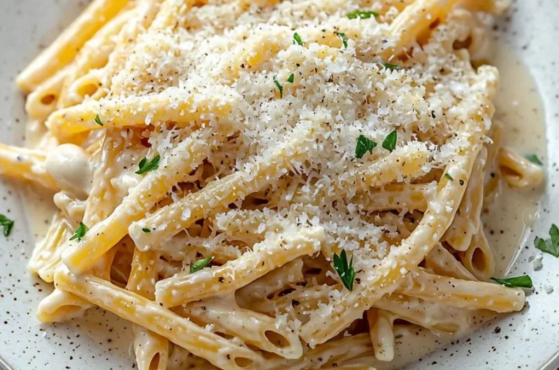 One pot creamy garlic pasta with herbs and a creamy sauce