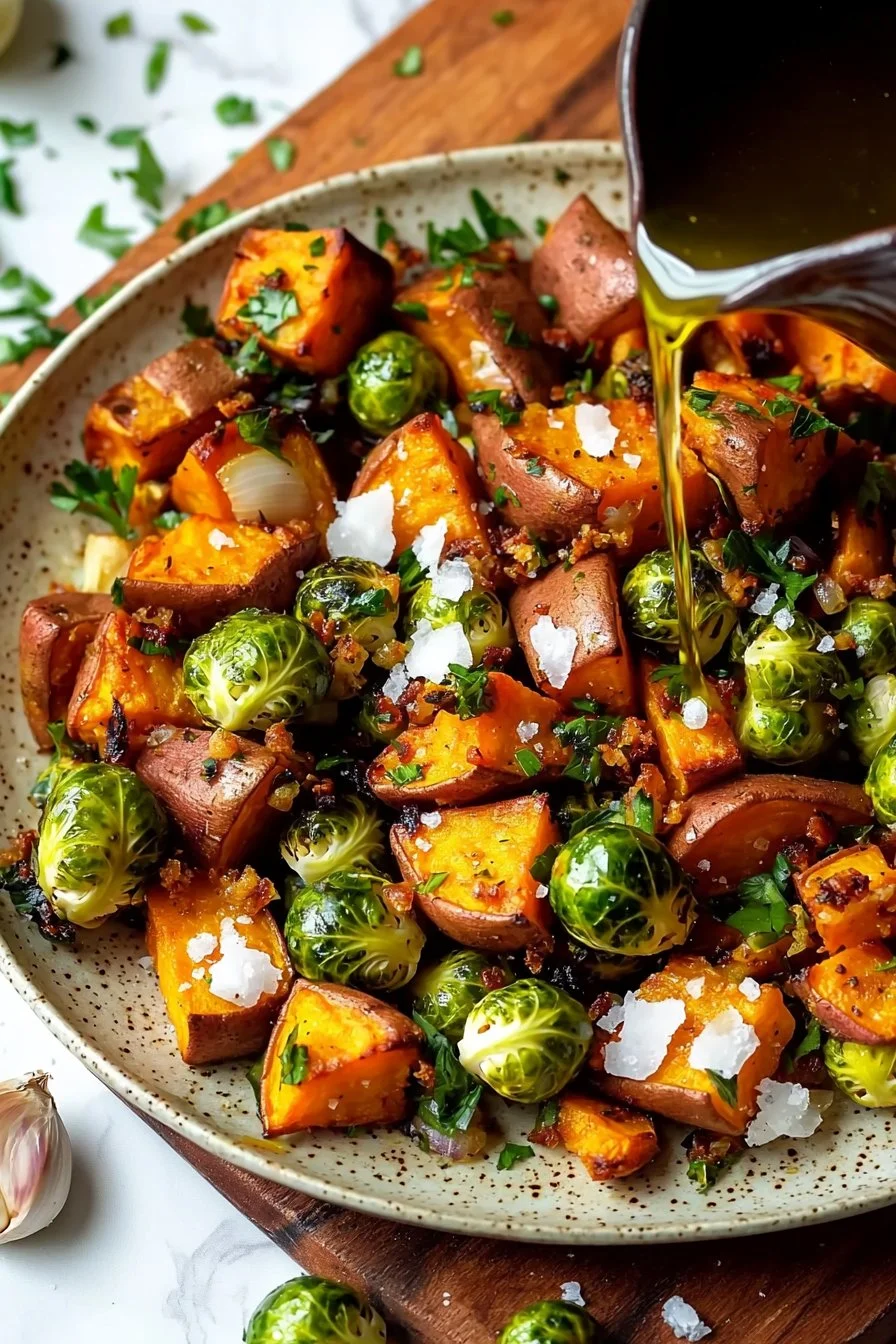 Easy Sweet Potato Brussel Sprout Hash