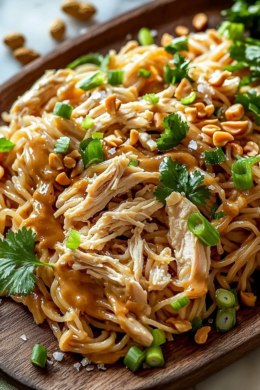 Easy Thai Peanut Noodles with Rotisserie Chicken
